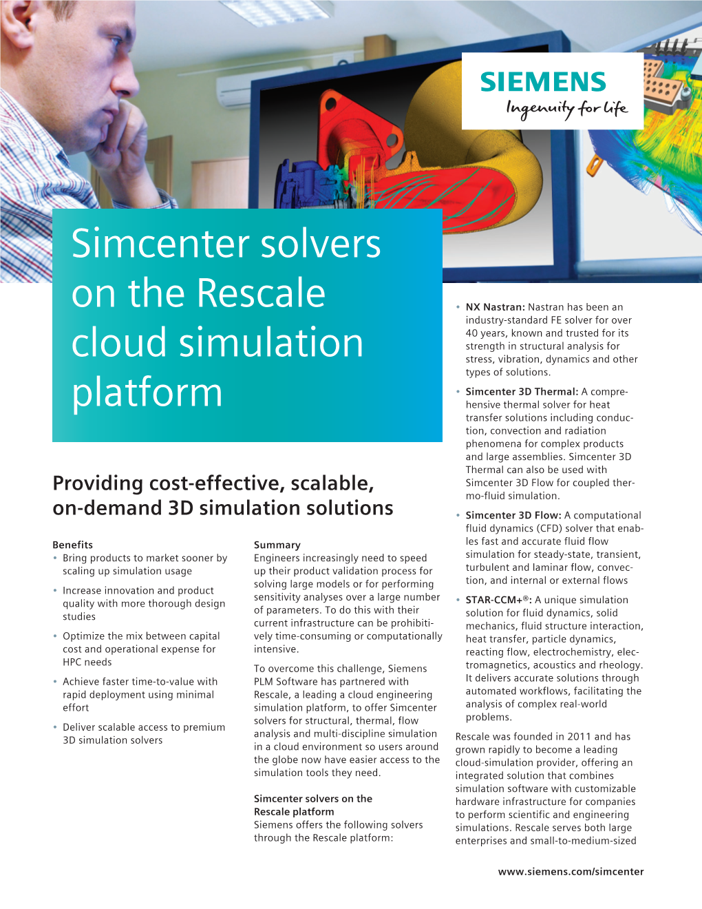 Simcenter Solvers on the Rescale Cloud Simulation Platform