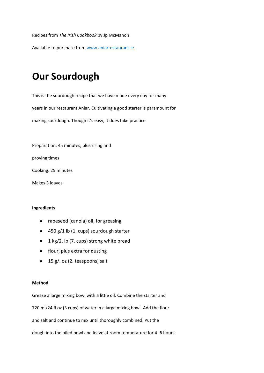Our Sourdough
