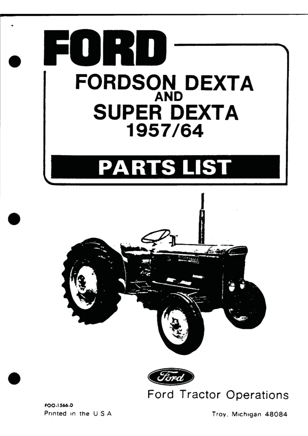 Fordson Dexta Parts Manual