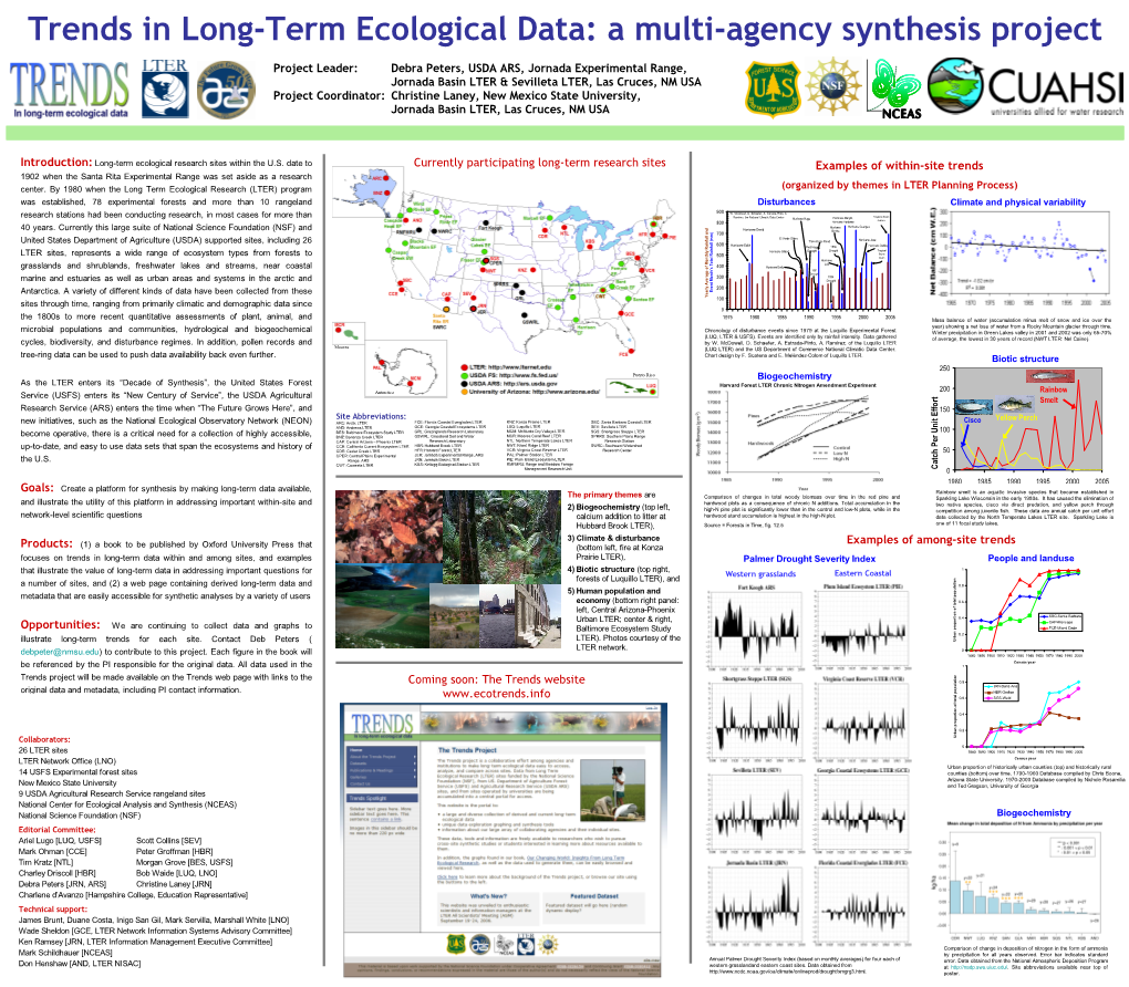 Trends in Long-Term Ecological Data: a Multi-Agency Synthesis Project