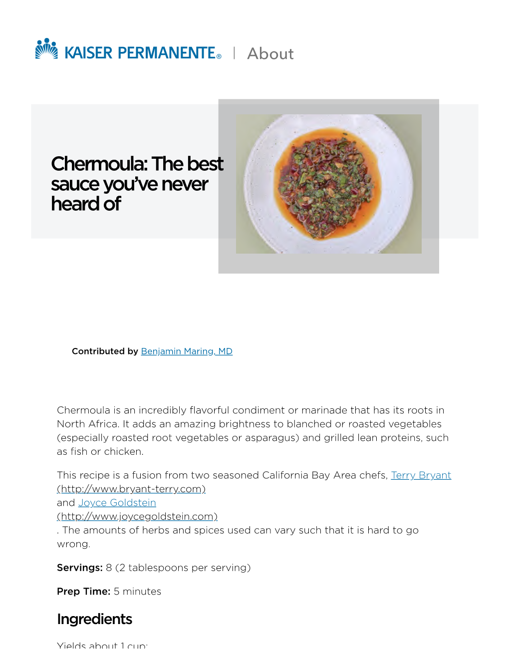 Chermoula: the Best Sauce You've Never Heard Of