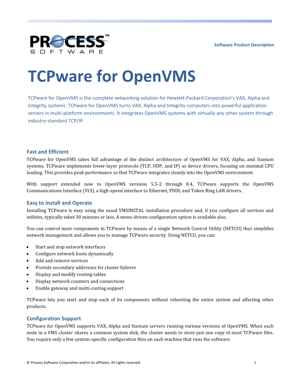 Tcpware for Openvms