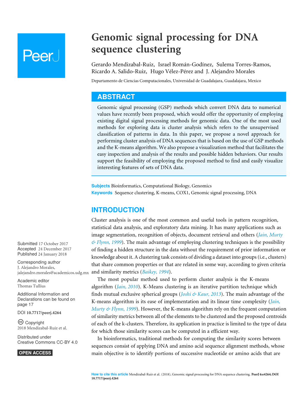 Genomic Signal Processing for DNA Sequence Clustering