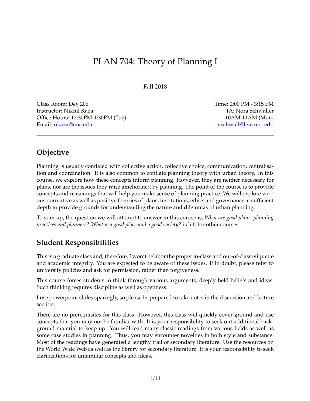 PLAN 704: Theory of Planning I