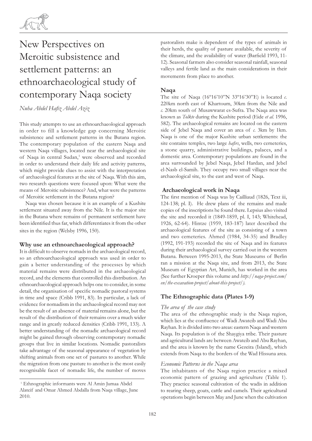 New Perspectives on Meroitic Subsistence and Settlement Patterns