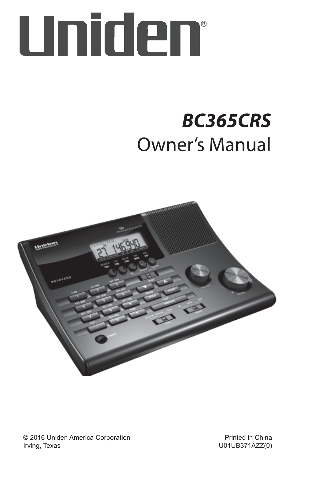 Product Manual for Clock Radio Scanner