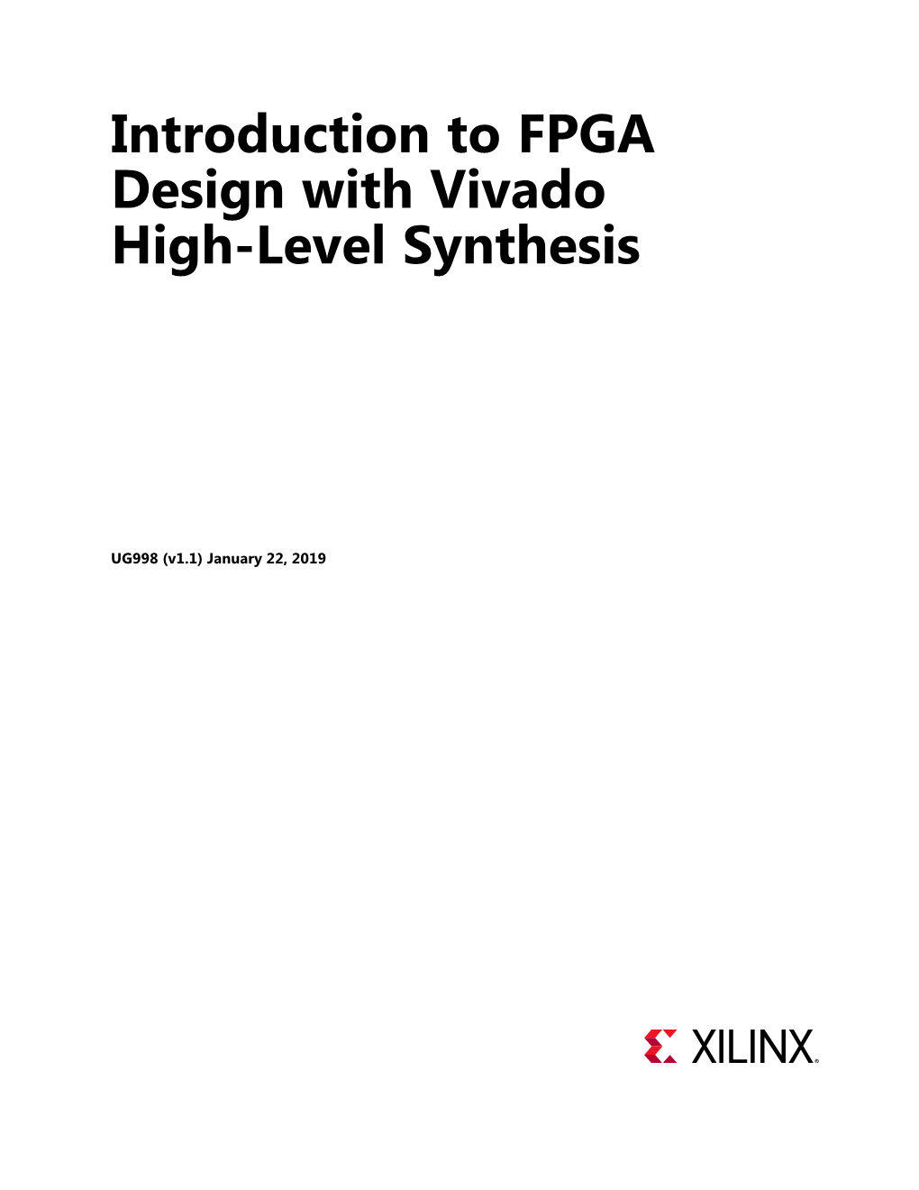 Introduction to FPGA Design with Vivado High-Level Synthesis