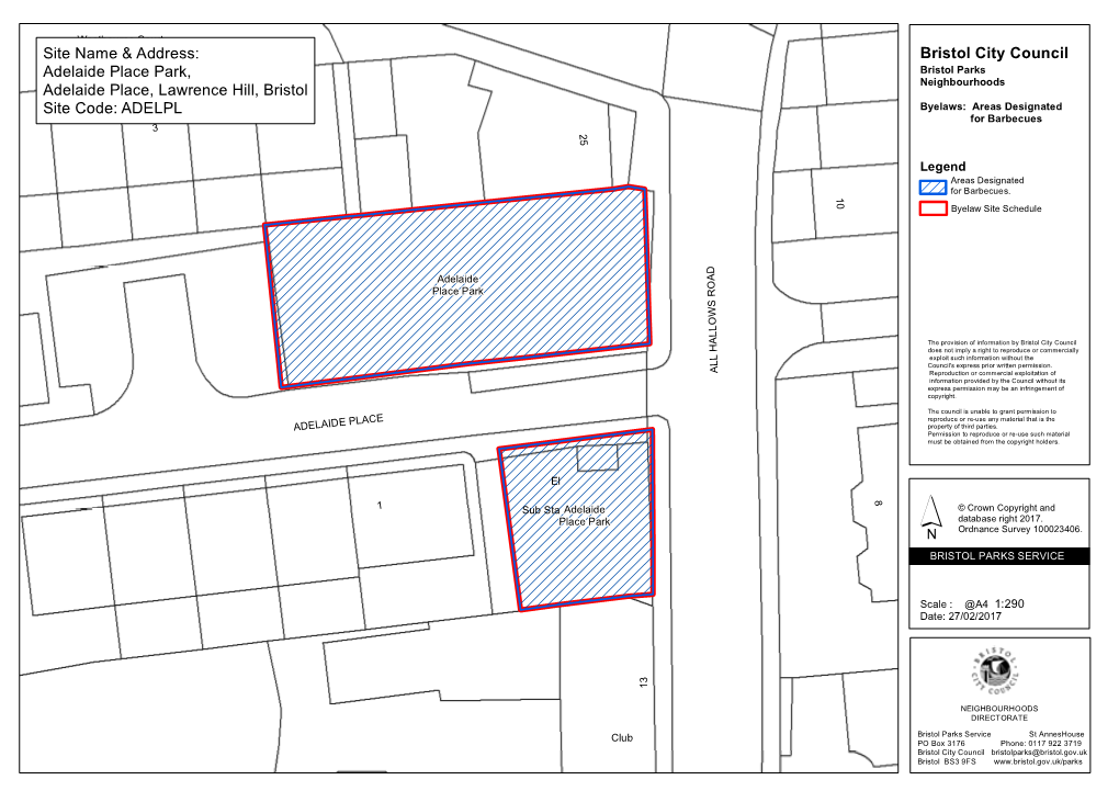 Bristol City Council Site Name & Address