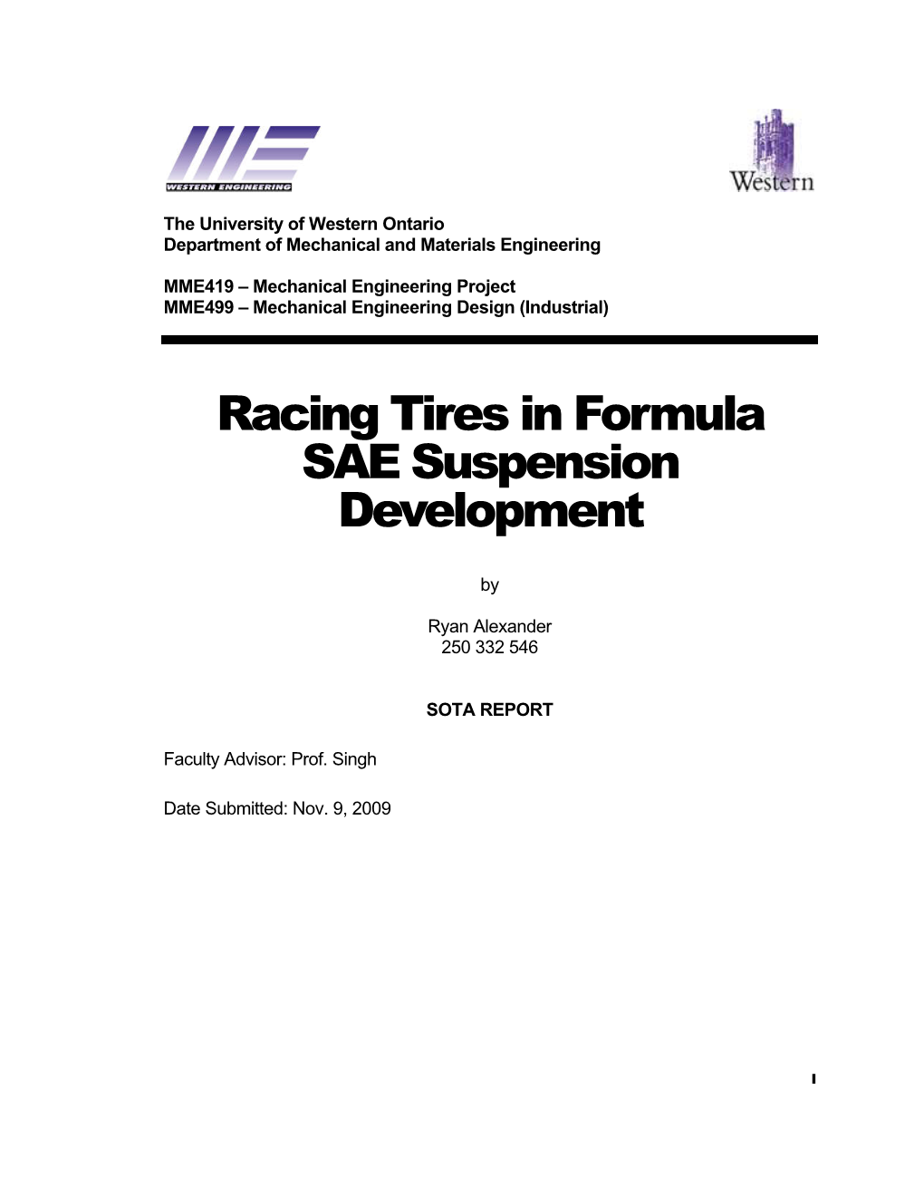 Racing Tires in Formula SAE Suspension Development