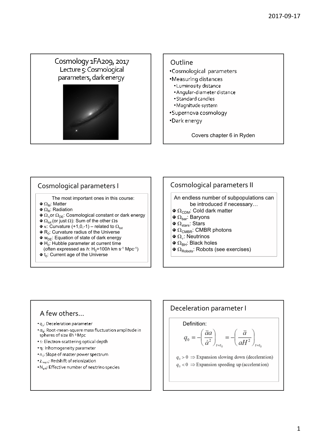 Deceleration Parameter I a Few Others… Definition