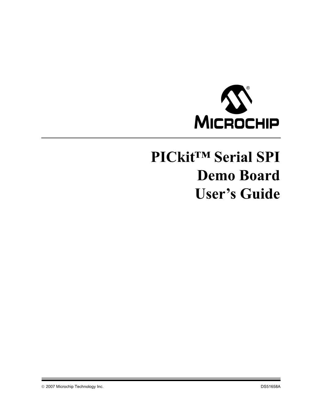 Pickit Serial SPI Demo Board User's Guide