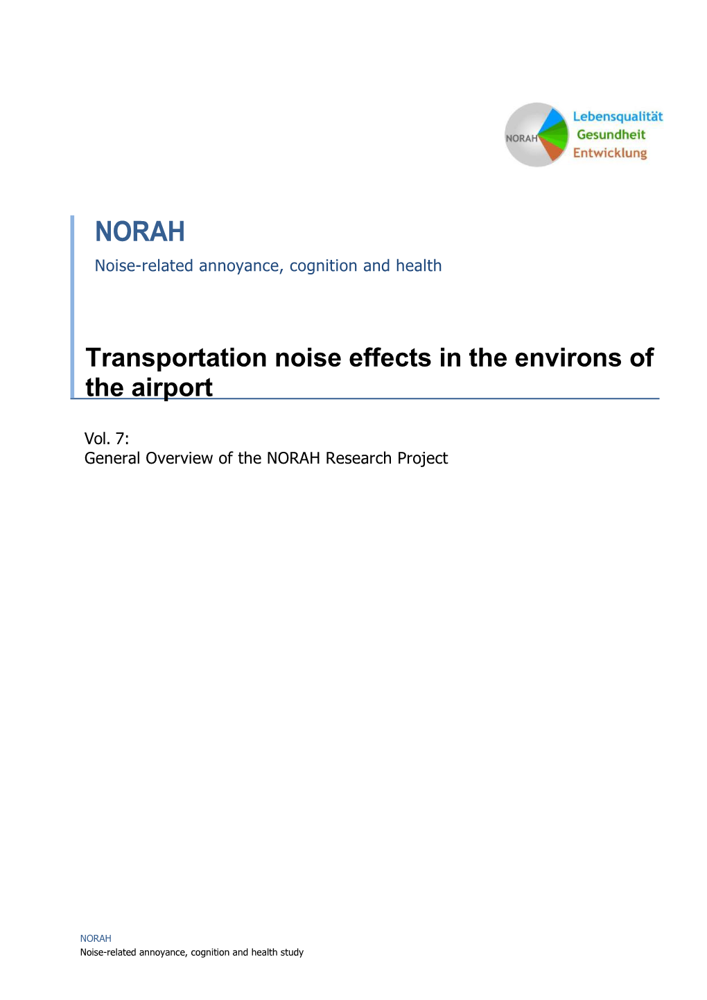 Transportation Noise Effects in the Environs of the Airport