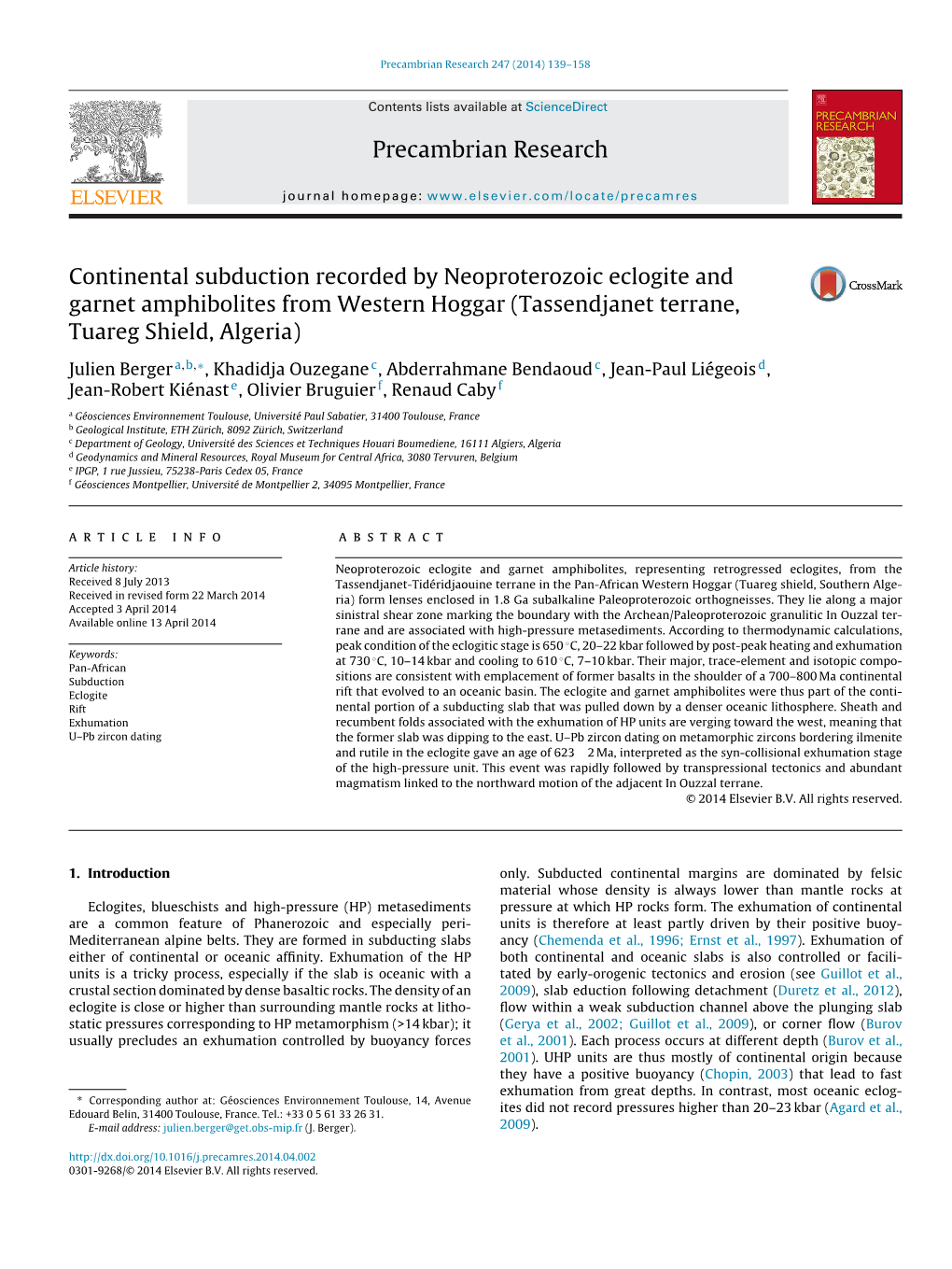 Continental Subduction Recorded by Neoproterozoic Eclogite and Garnet