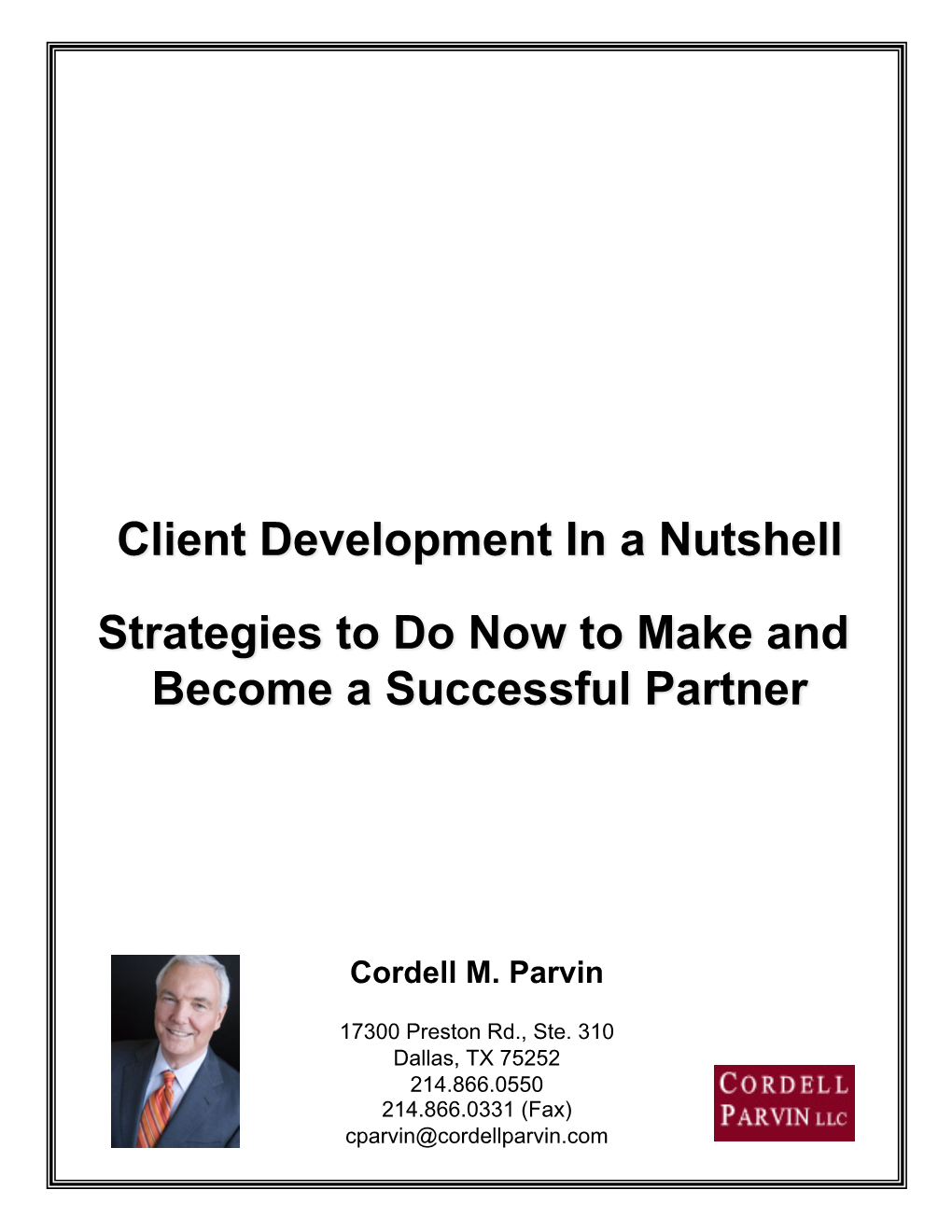 Client Development for Associates Workbook