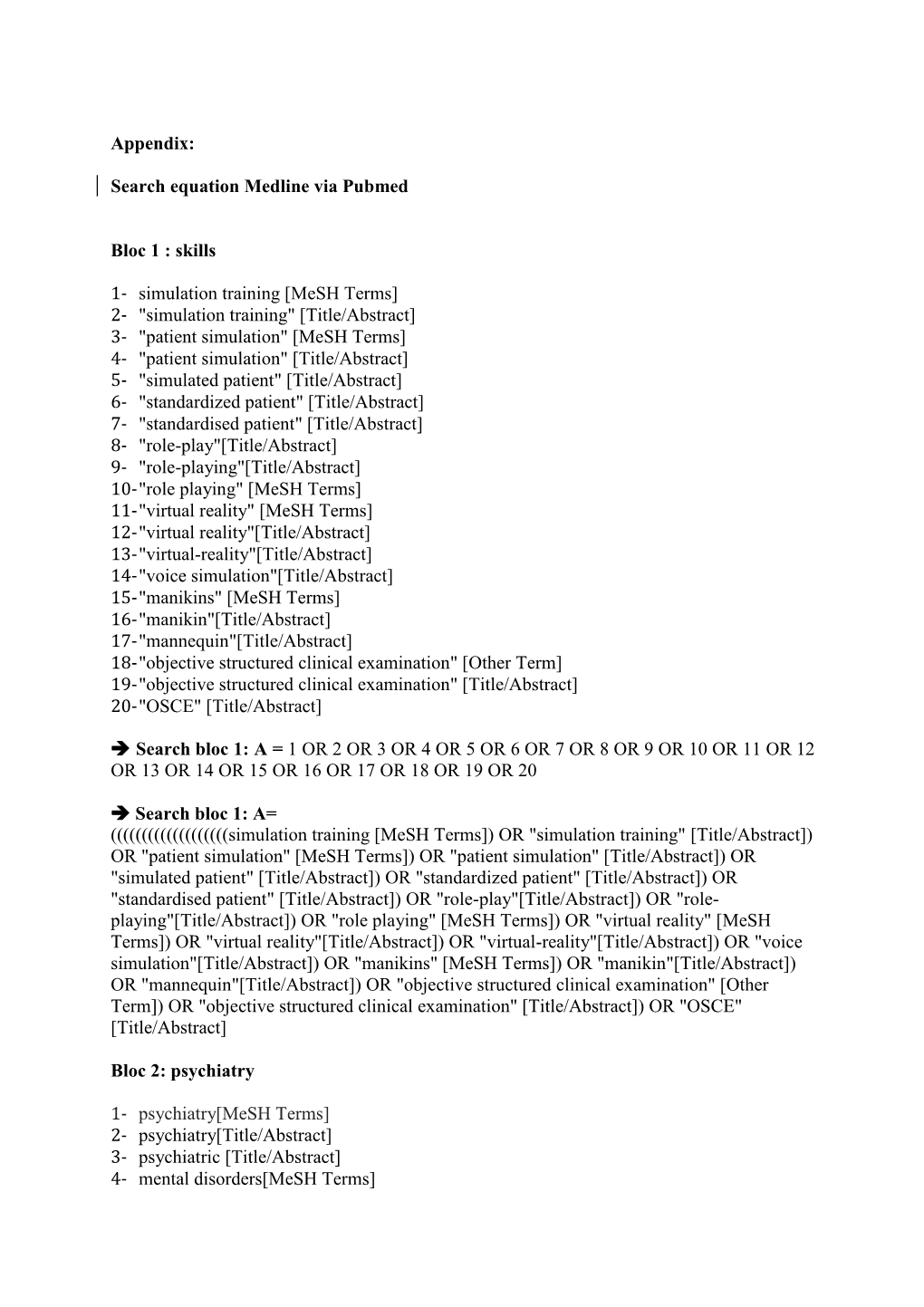 Skills 1- Simulation Training [Mesh Terms] 2