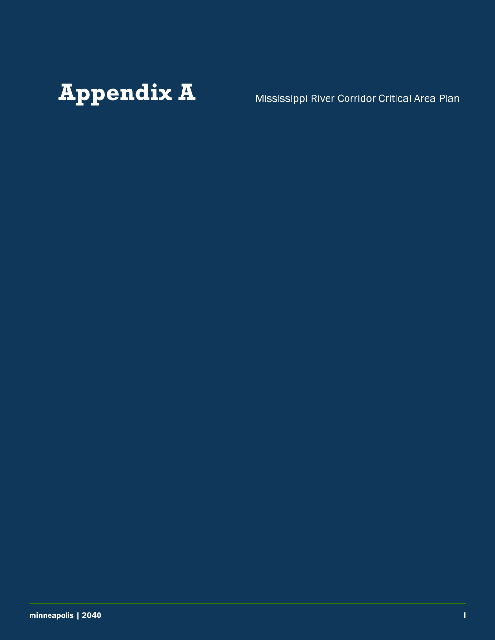 Mississippi River Corridor Critical Area Plan