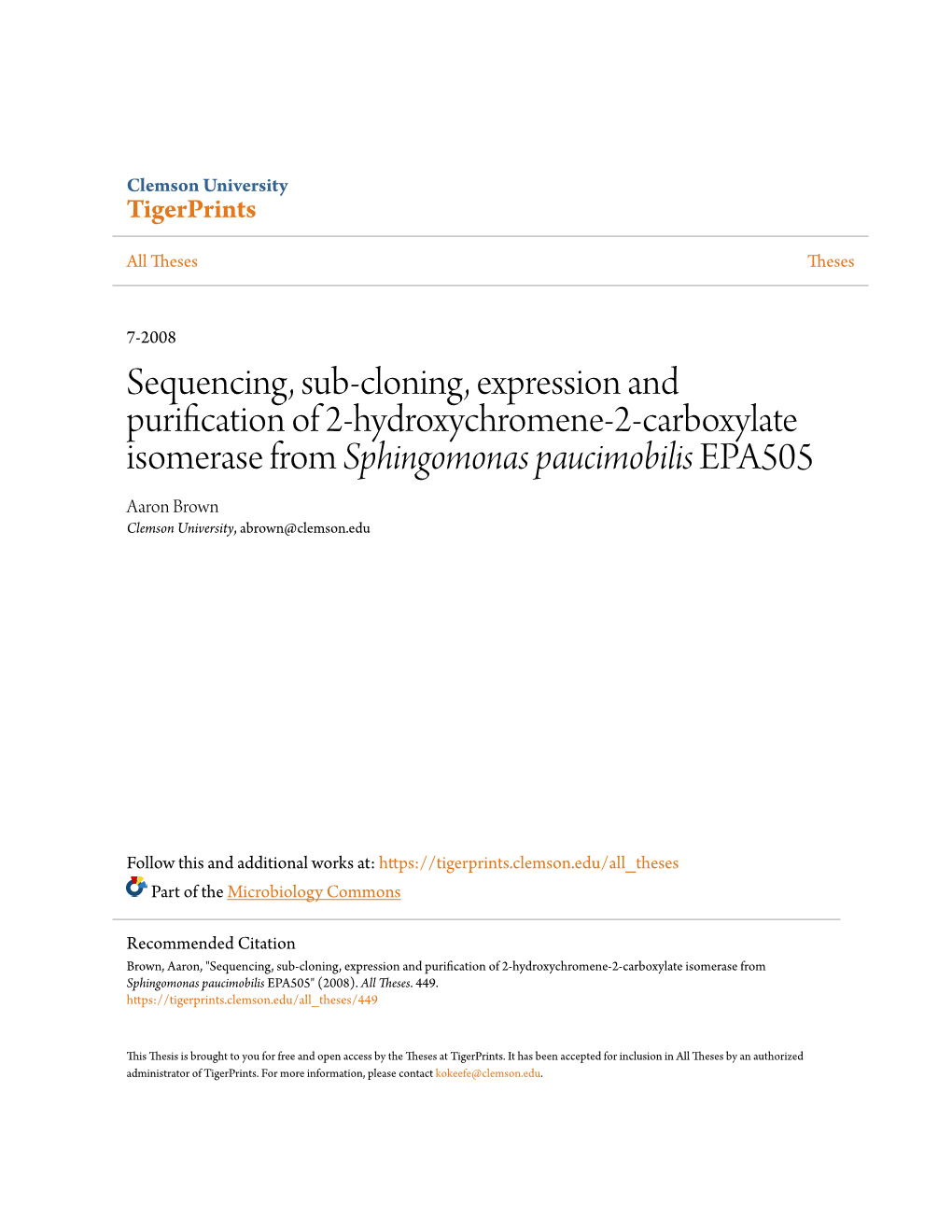 Sequencing, Sub-Cloning, Expression and Purification of 2