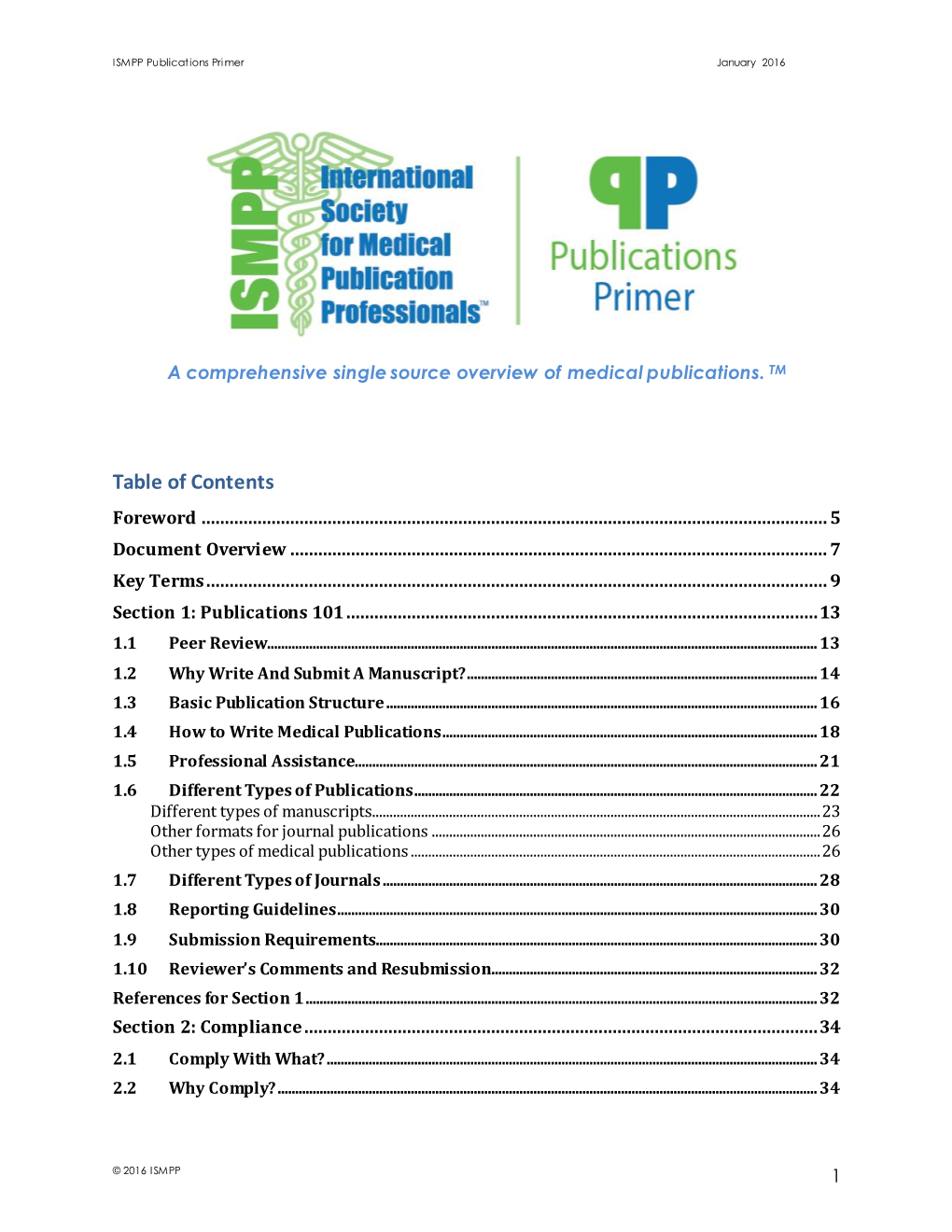 ISMPP Publications Primer Working Group