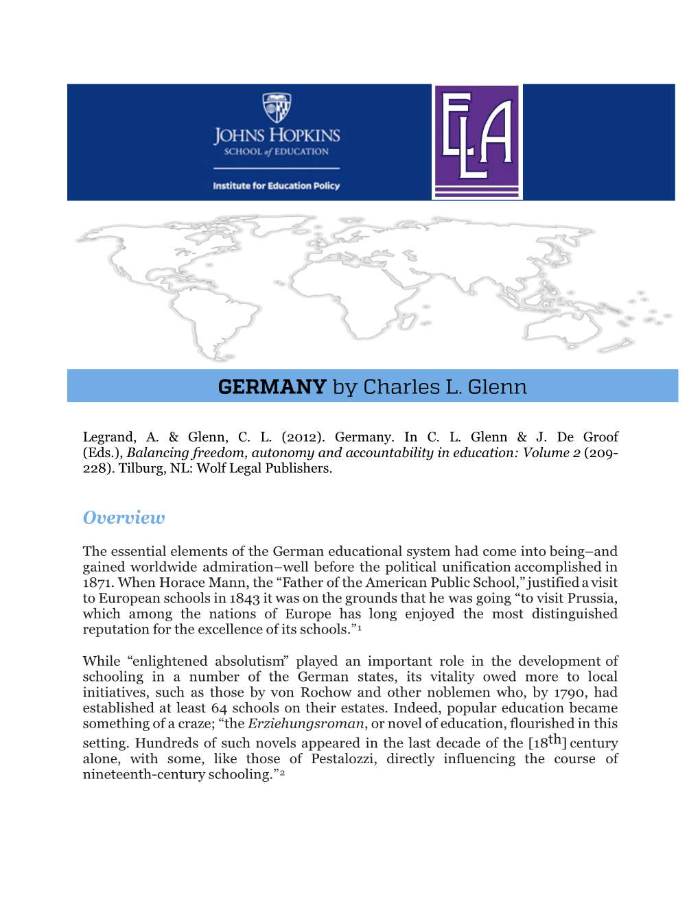 GERMANY by Charles L. Glenn