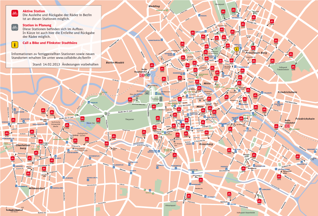 Aktive Station Die Ausleihe Und Rückgabe Der Räder in Berlin Ist an Diesen Stationen Möglich. Call a Bike Und Flinkster Stadt