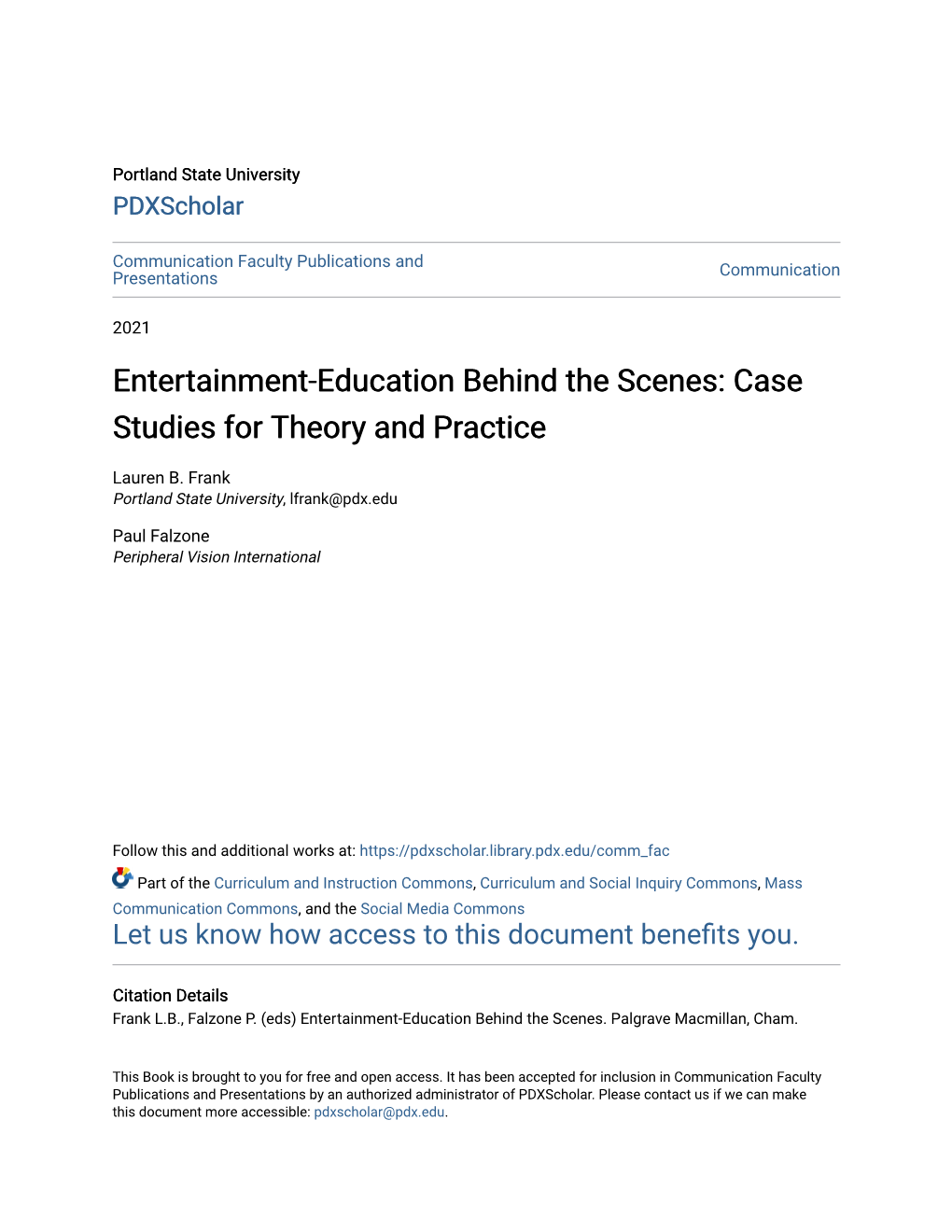 Entertainment-Education Behind the Scenes: Case Studies for Theory and Practice