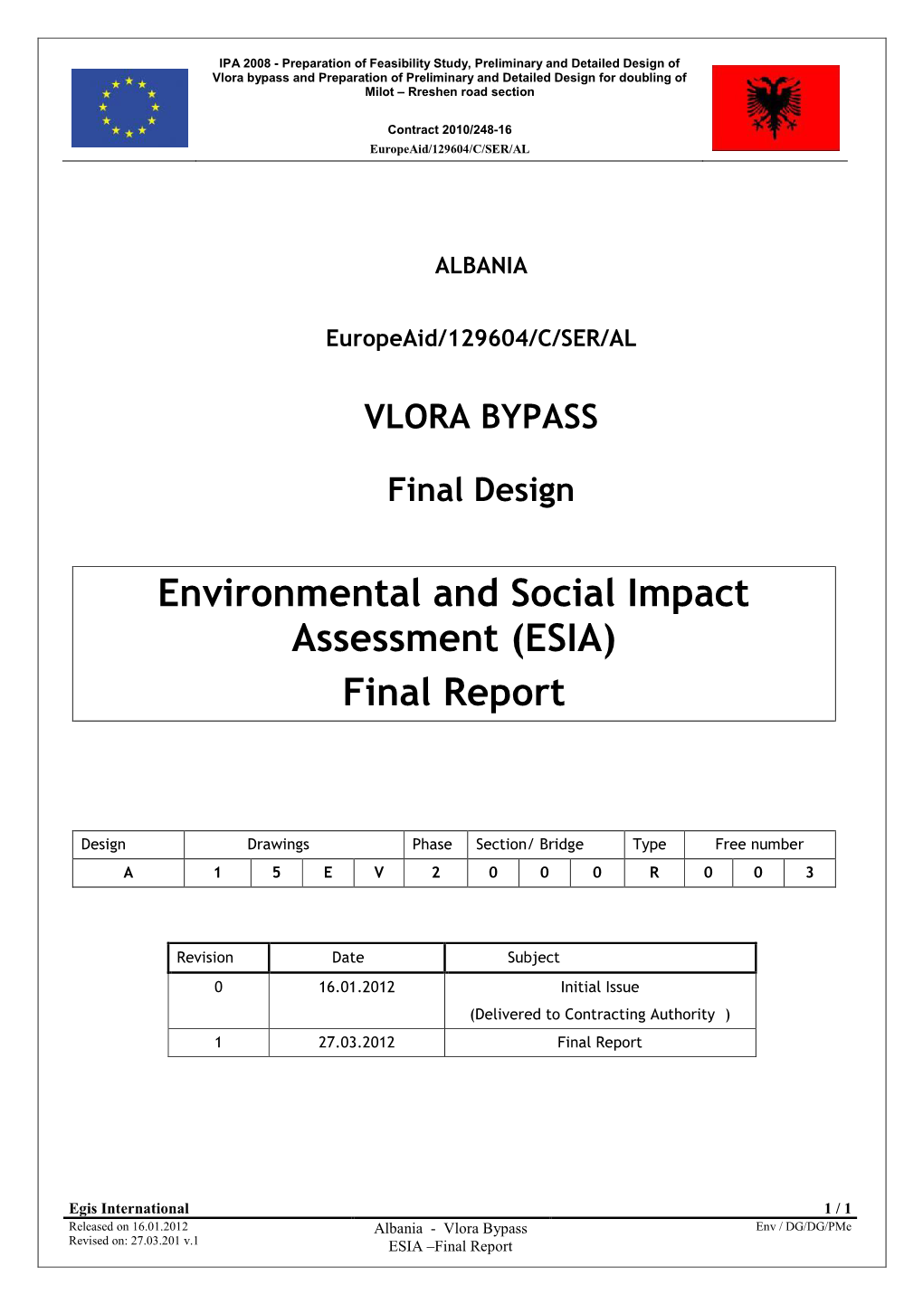 Environmental and Social Impact Assessment (ESIA) Final Report