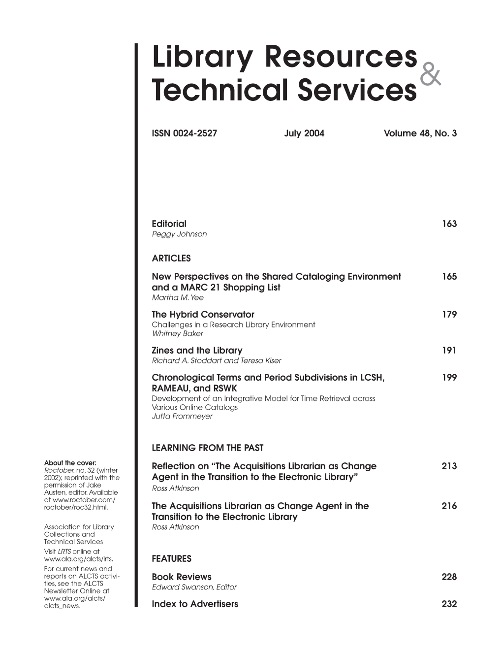Library Resources Technical Services&