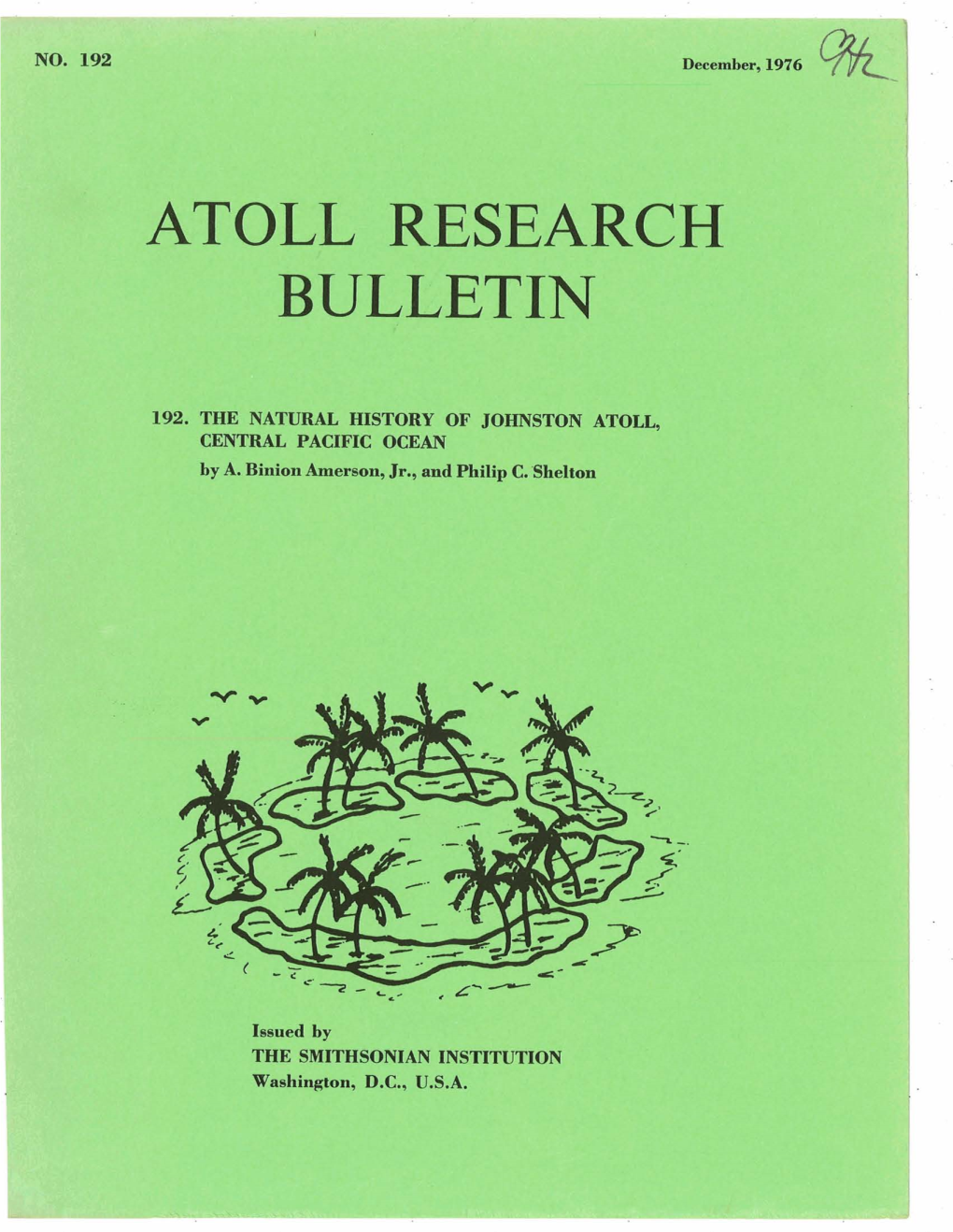 Atoll Research Bulletin