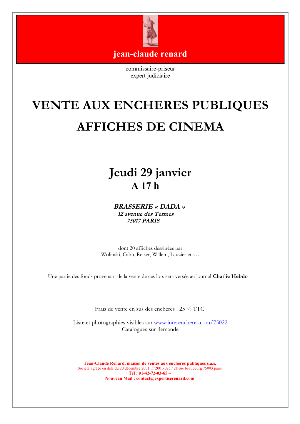 Vente 29 Janvier