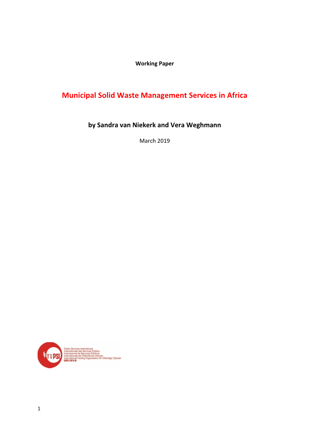 Municipal Solid Waste Management Services in Africa