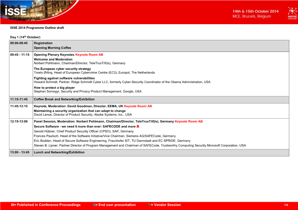 ISSE Programme Outline