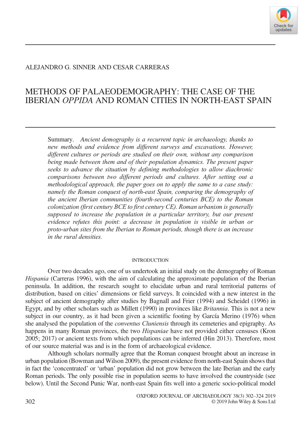 The Case of the Iberian Oppida and Roman Cities in North-East Spain