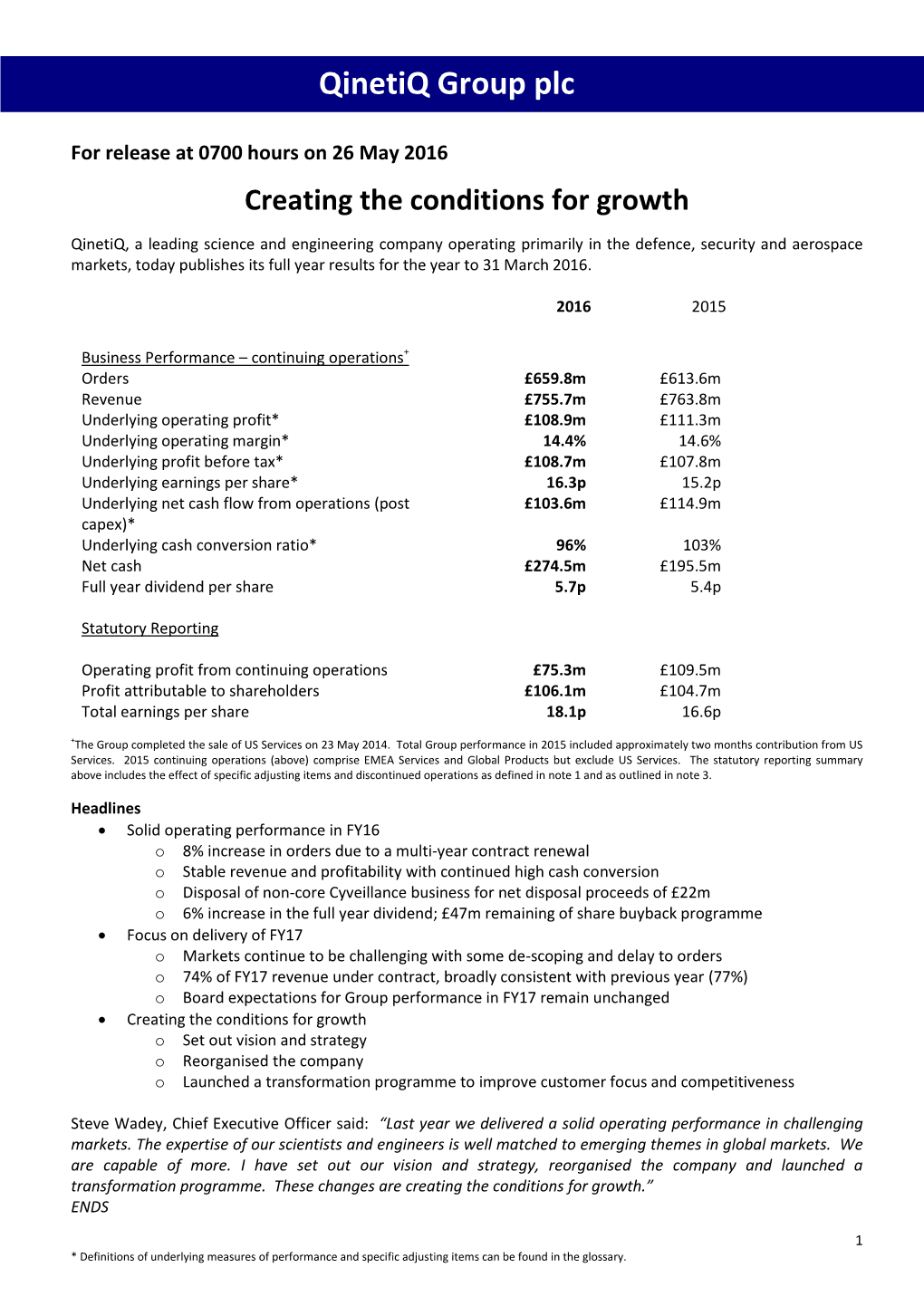 Qinetiq Group Plc