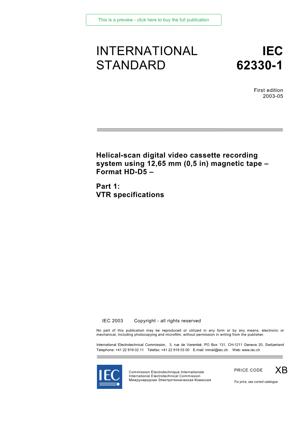 International Standard Iec 62330-1