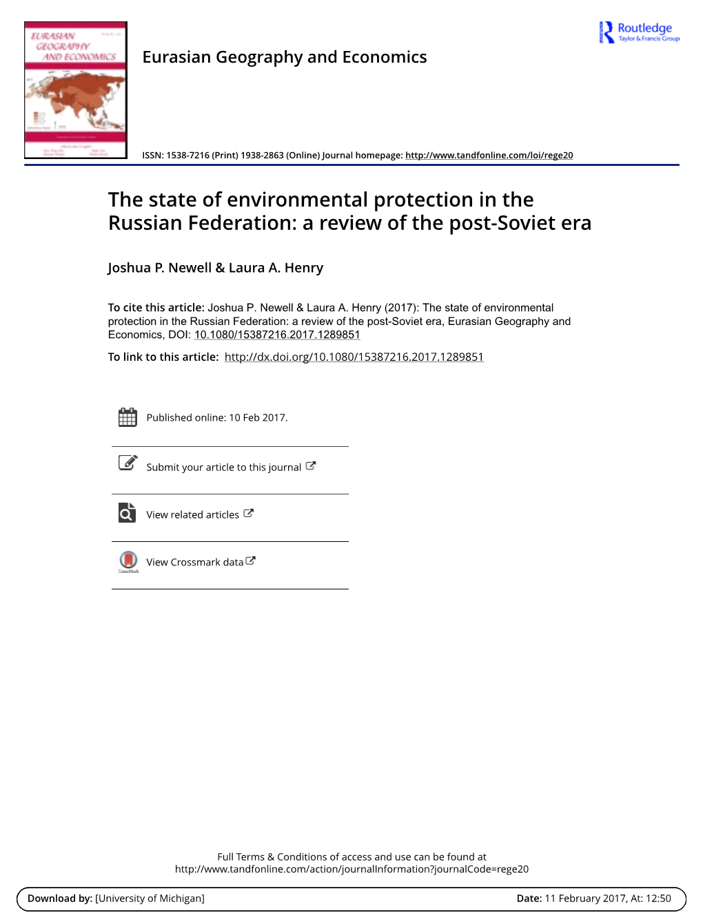 The State of Environmental Protection in the Russian Federation: a Review of the Post-Soviet Era