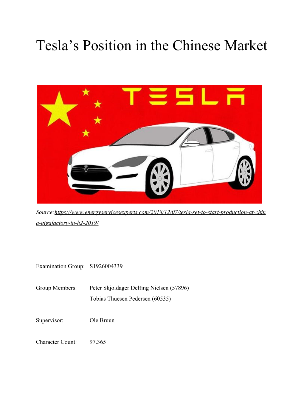 Tesla's Position in the Chinese Market