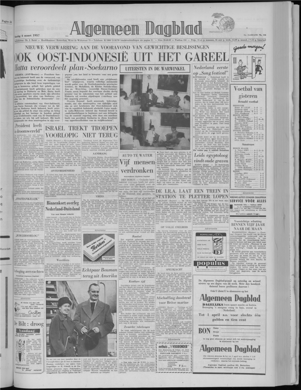 Algemeen Dagblad, Jrg. 11, Nummer 258, 04-03-1957, Editie Dag, KB C