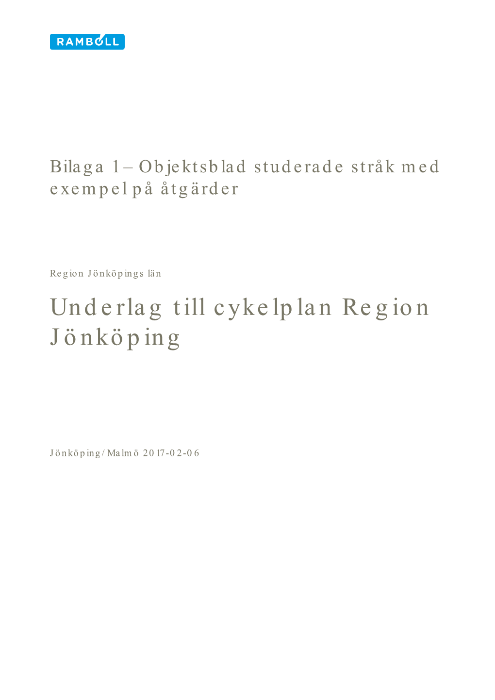 Underlag Till Cykelplan Region Jönköping
