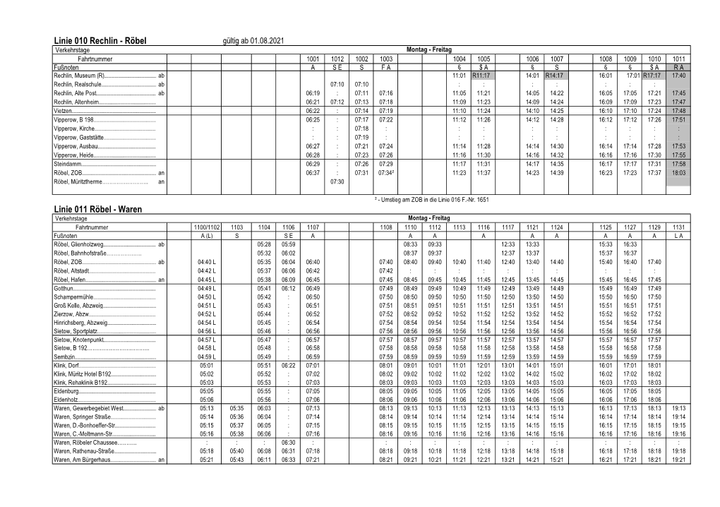 Linie 010 Rechlin