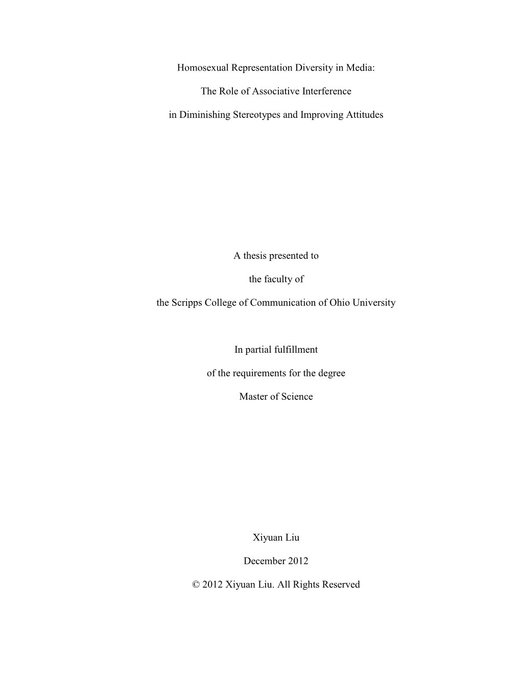 Homosexual Representation Diversity in Media