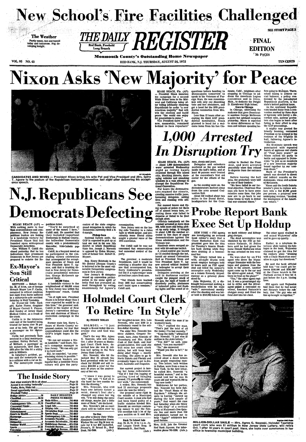Nixon Asks Tvew Majority' for Peace MIAMI BEACH, Fla