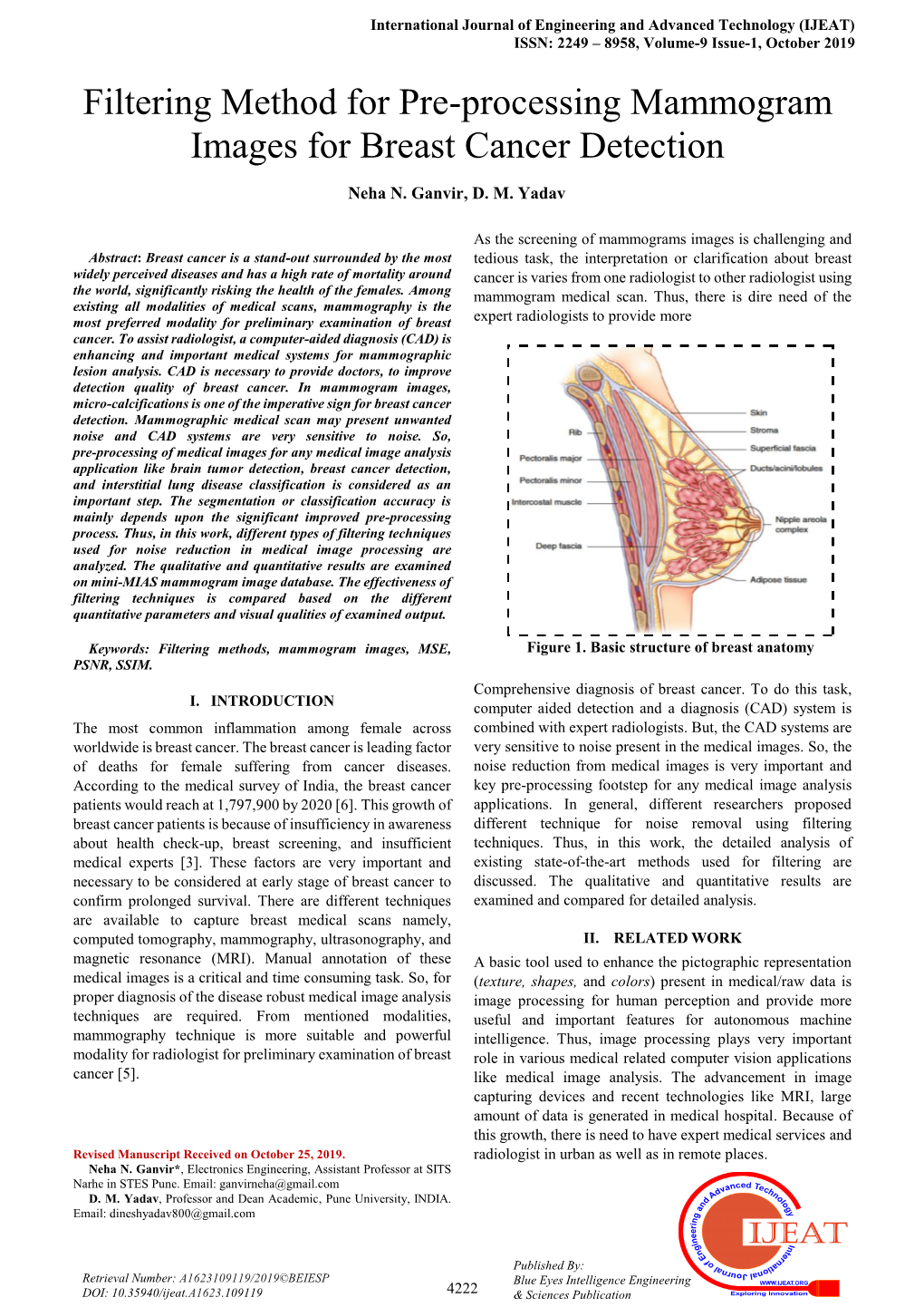 Filtering Method for Pre-Processing Mammogram Images for Breast Cancer Detection