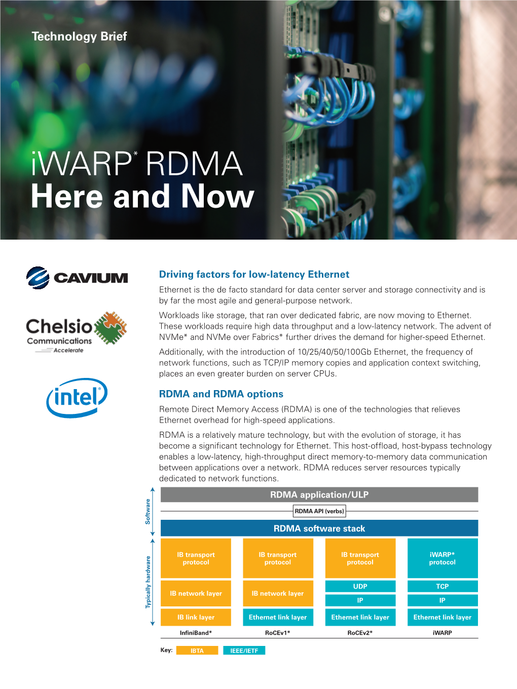 Iwarp* RDMA Here and Now Technology Brief