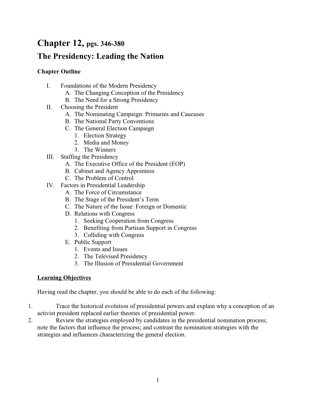 The Presidency: Leading the Nation