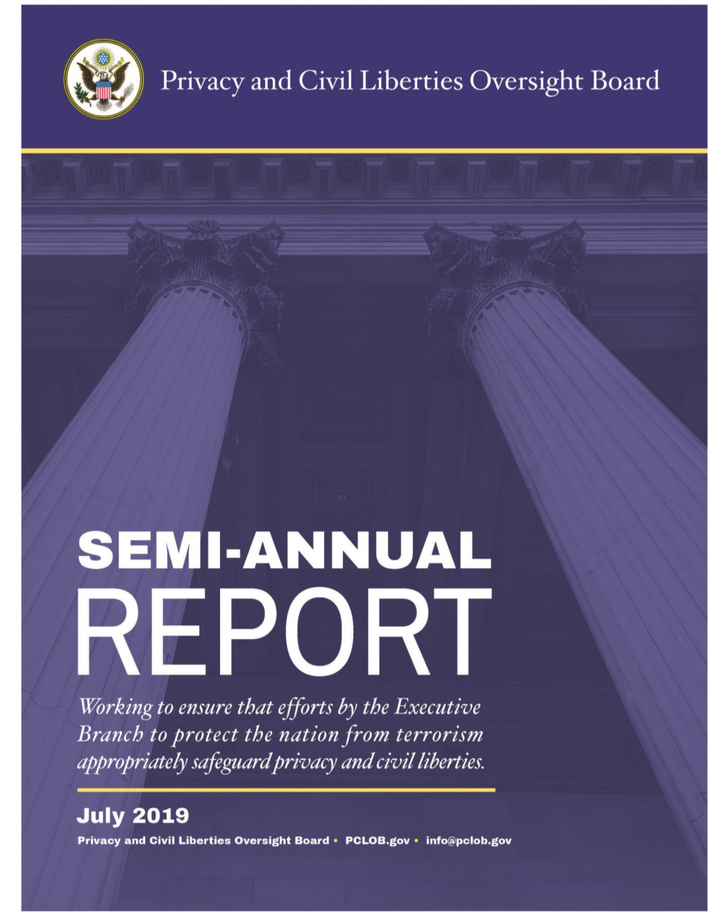 PRIVACY and CIVIL LIBERTIES OVERSIGHT BOARD Semi-Annual Report July 2019