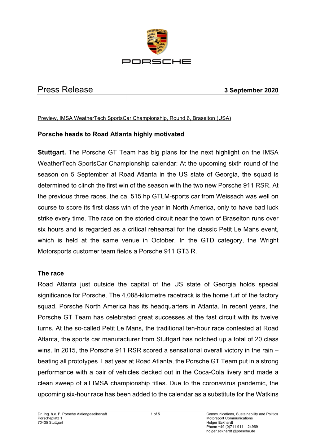 Press Release 3 September 2020