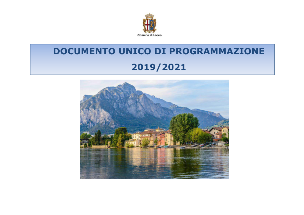 Documento Unico Di Programmazione 2019/2021