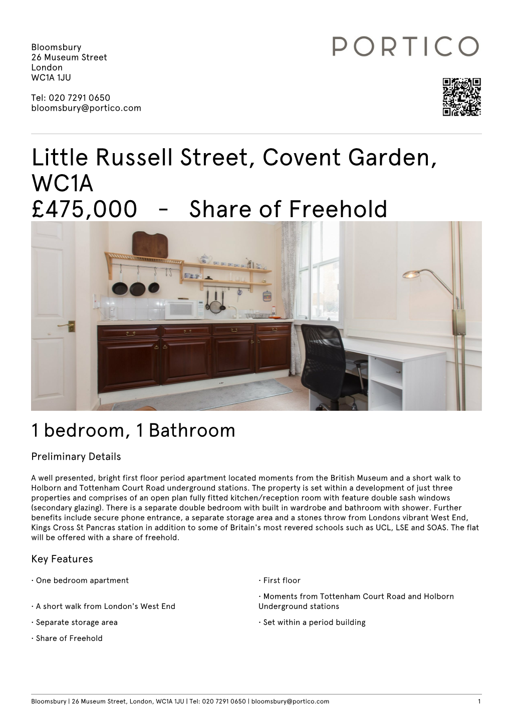 Little Russell Street, Covent Garden, WC1A £475000