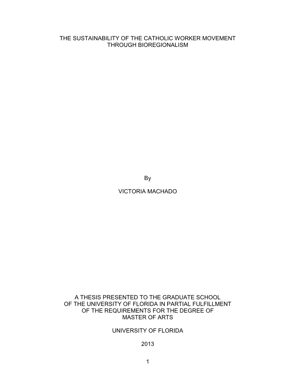 University of Florida Thesis Or Dissertation Formatting Template