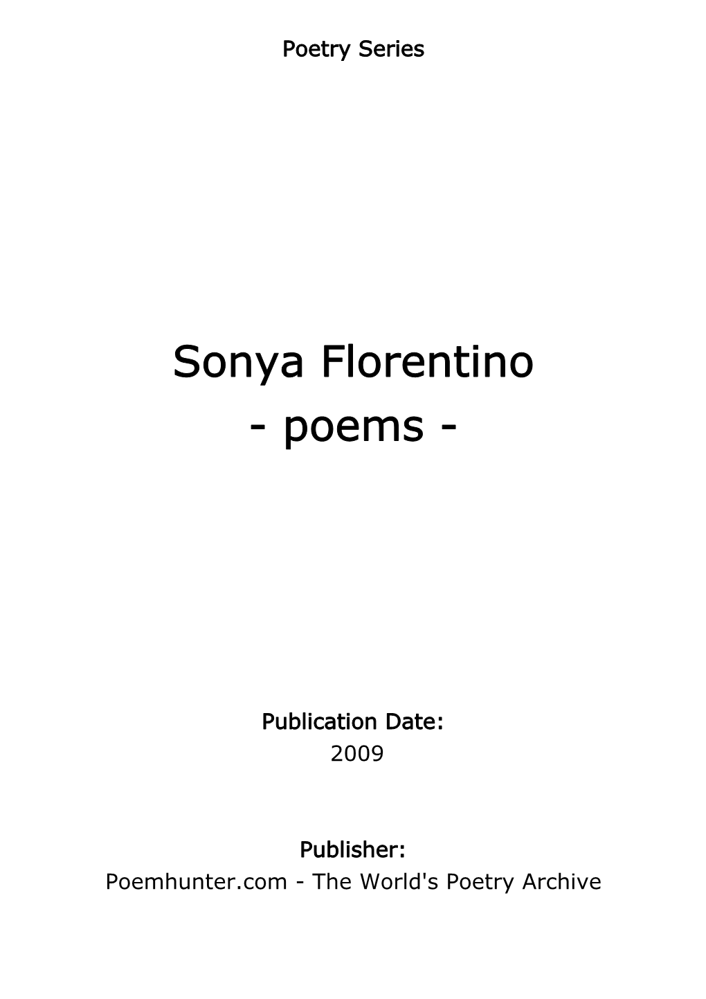 Sonya Florentino - Poems